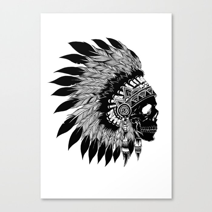 Native American Skull Canvas Print