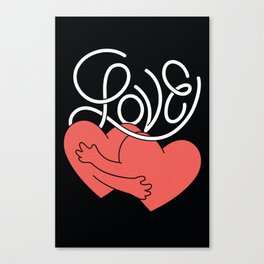 Love Hearts Hugging Canvas Print