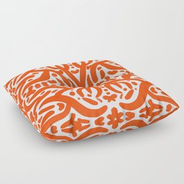 Wild Animal Print Red and White Floor Pillow