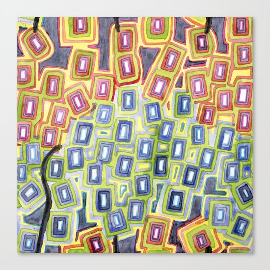 Pattern with few Restraining Black Lines Canvas Print