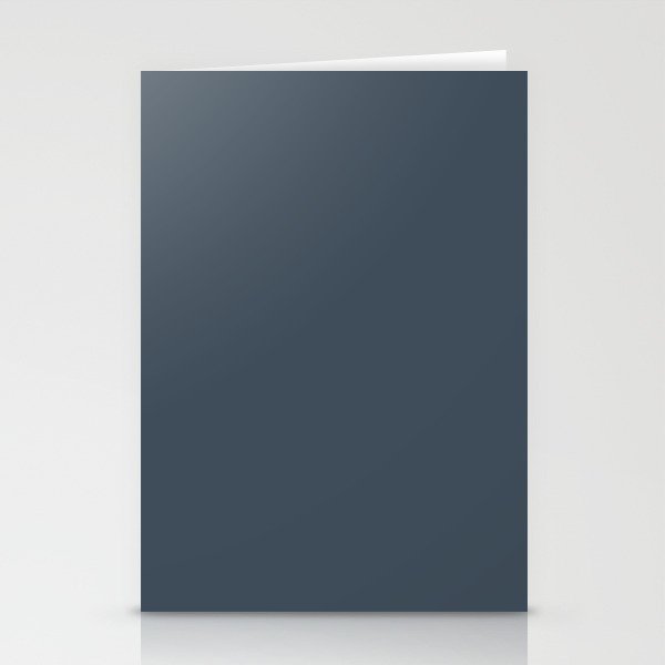 Ultra Dark Majestic Blue Gray Solid Color Pairs PPG Cavalry PPG1041-7 - All One Single Shade Colour Stationery Cards