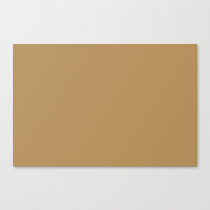 Dark Golden Brown Solid Color Pairs PPG Down to Earth PPG1091-6 - All One Single Shade Hue Colour Canvas Print