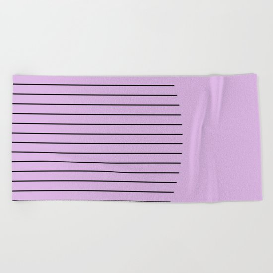 Crescent - Pastel pink and black minimalism Beach Towel