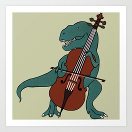 T-Rex Double Bass Art Print