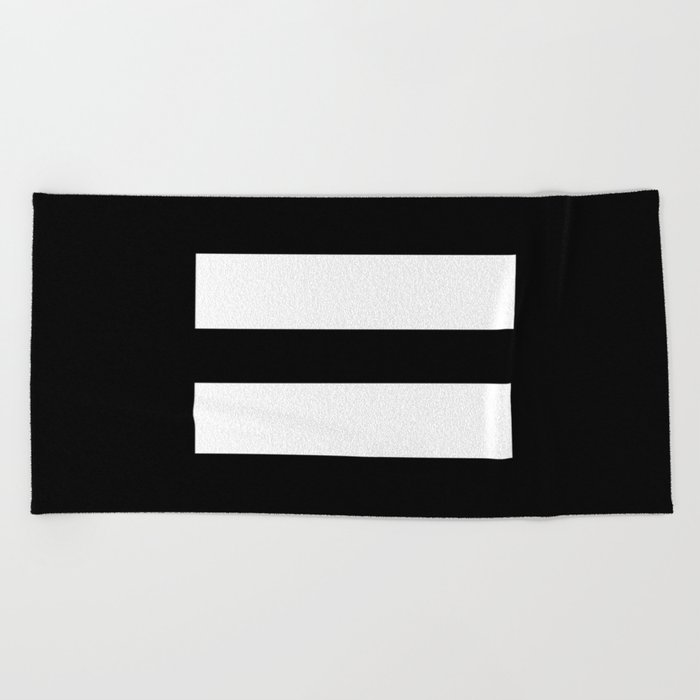Equal Sign (White & Black) Beach Towel