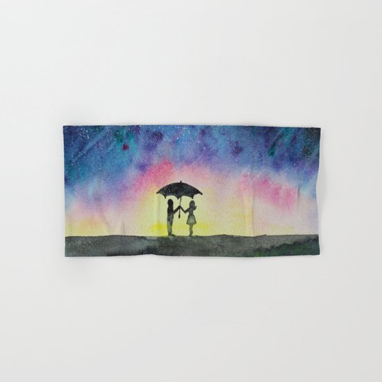 Star rain || watercolor Hand & Bath Towel
