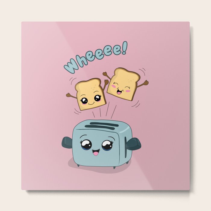 Cute Kawaii Toast and Toaster Art Print by ValentinaDesign
