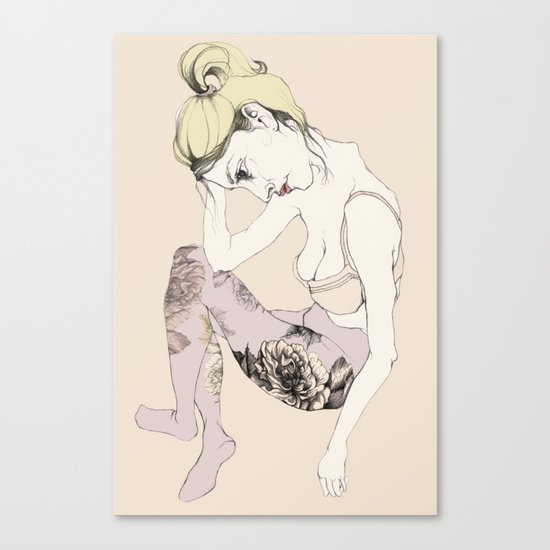 With stockings of flowers Canvas Print
