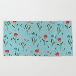 Pattern spring flowers Beach Towel