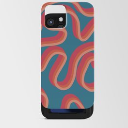 Ela - Red and Blue Retro Line Swirl Pattern  iPhone Card Case