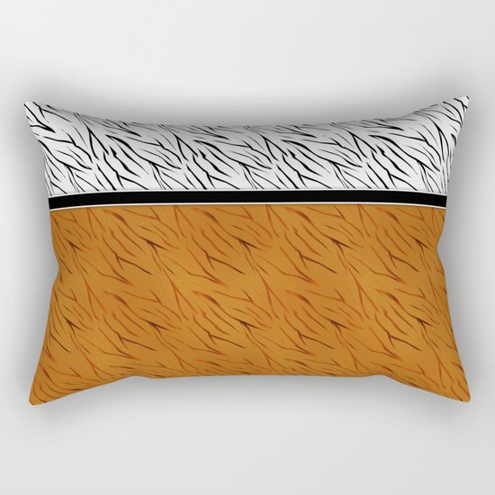 Yellow black tiger pattern . Rectangular Pillow