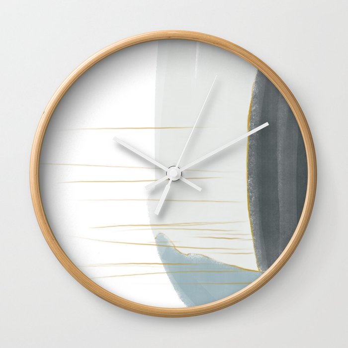 Rough Seas 2 - Modern, Minimal, Contemporary Abstract Painting Wall Clock