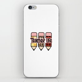 Teacher life crayons motivational quote iPhone Skin