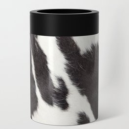 Black and White Cowhide, Cow Skin Print Pattern Can Cooler