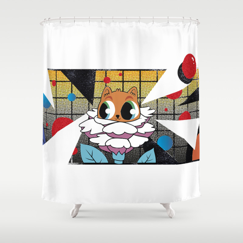 Abstract Cat Flower Shower Curtain By Gallegoseba Society6