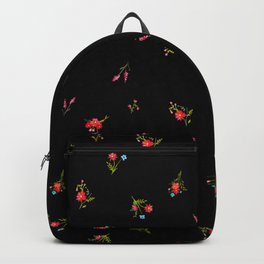 Black dainty flowers Backpack