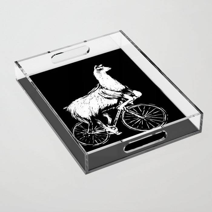 Bicycling Llama  Acrylic Tray
