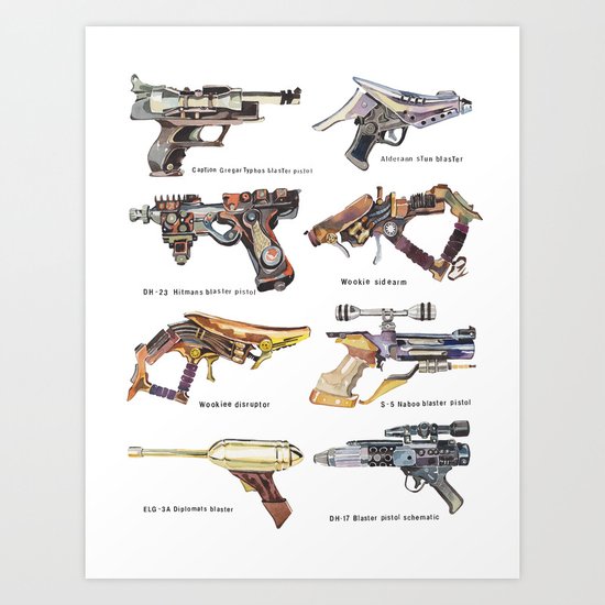 Star Wars Gun Collection Art Print