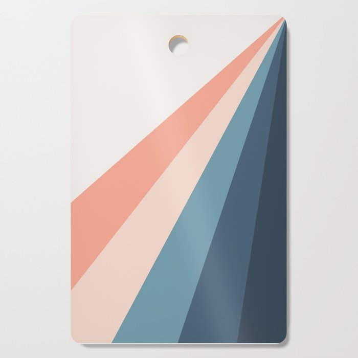 Pink and blue diagonal retro stripes Cutting Board