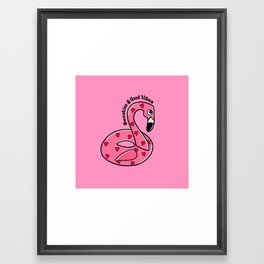 Flamingo Pool Floatie Framed Art Print
