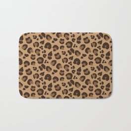 Leopard Print - Tan and Brown Bath Mat