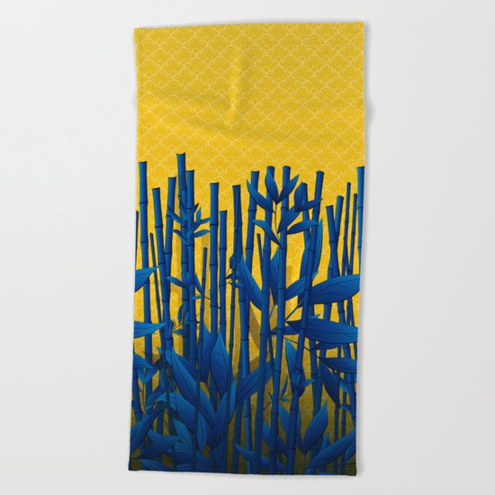Blue Bamboo Beach Towel