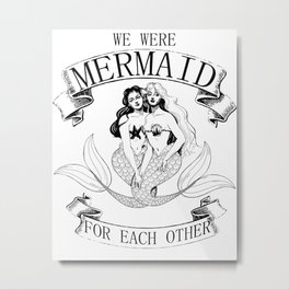 we were MERMAID for each other Metal Print | Digital, Illustration, Vintage, Love 