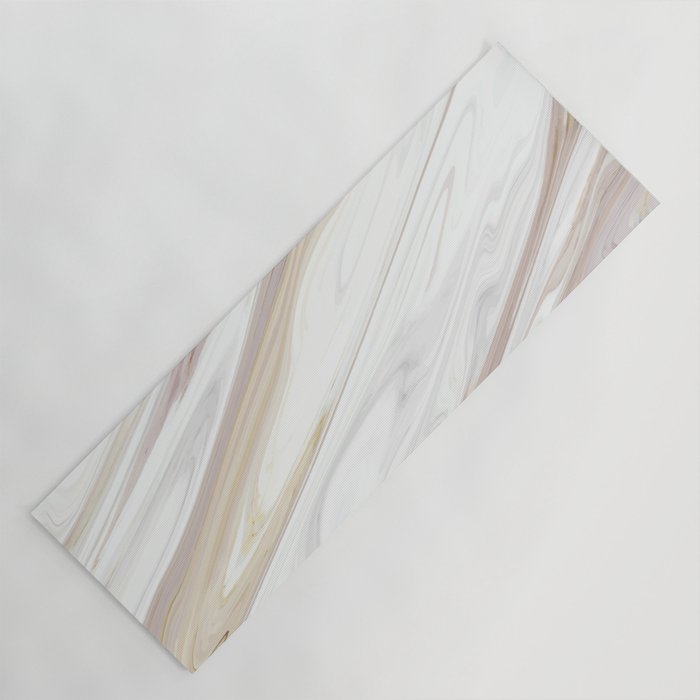 Luxury marble white and beige Yoga Mat by ArtOnWear
