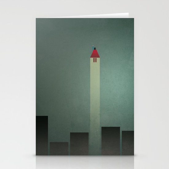 Smooth Minimal - Flying man Stationery Cards