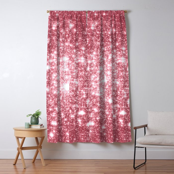 Pink Sparkle Stars Blackout Curtain By Lilkiddies Society6