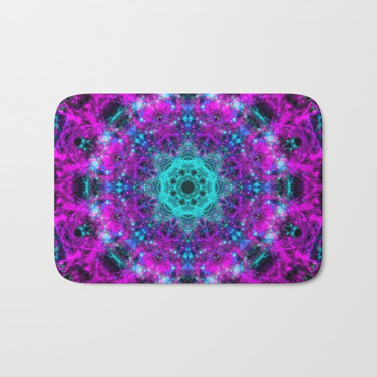 Neon Space Mandala Bath Mat