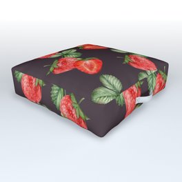 Trendy Summer Pattern with Strawberries Outdoor Floor Cushion