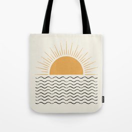 Sunrise Ocean -  Mid Century Modern Style Tote Bag