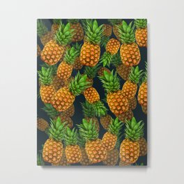 Pineapple Party Metal Print | Floresta, Photomontage, Brazil, Frutas, Abacaxi, Tropical, Pineapple, Forest, Pattern, Brasil 