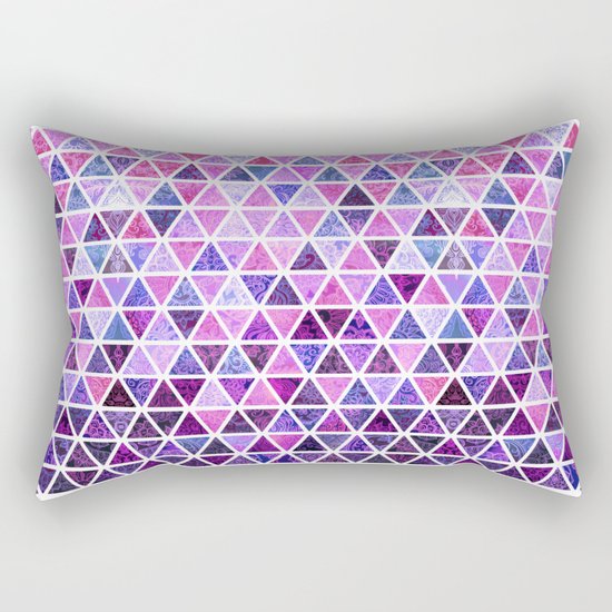 Berry Purples - Triangle Patchwork Pattern Rectangular Pillow