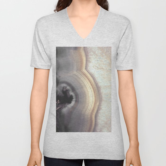 Taupe Agate V Neck T Shirt
