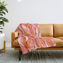 Colorful Abstract - Peachy Pink Orange Throw Blanket