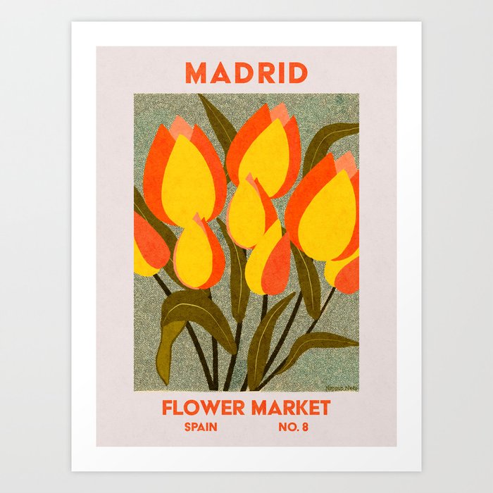 Retro Wall Art | Madrid Flower Market | Matisse Print | Printable Art Print