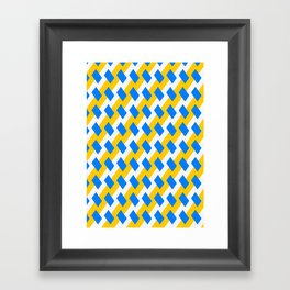 Patterns Abstract Blue Yellow White Framed Art Print