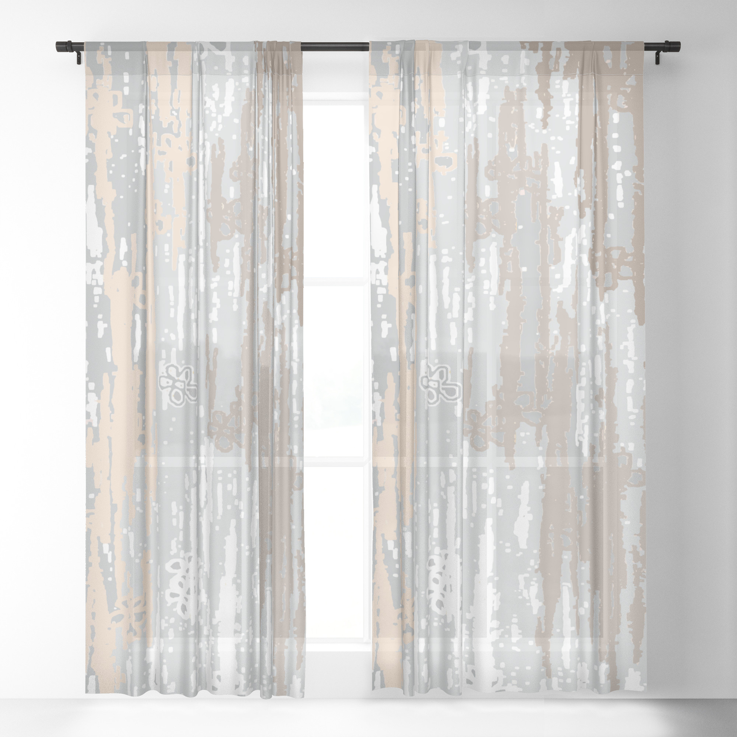 Grey Brown Colors Gradient Pattern Light Grey Modern Decor Society6 Sheer Curtain By Designeddreams Society6