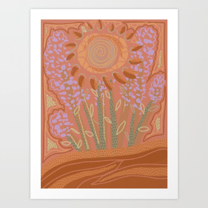 Fields of Burnt Sienna and Lavender Art Print