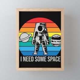I Need Some Space Introvert Astronaut Framed Mini Art Print