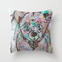 Sketchy Bear Throw Pillow