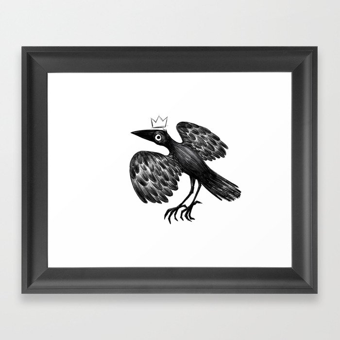 Crowned Crow Framed Art Print