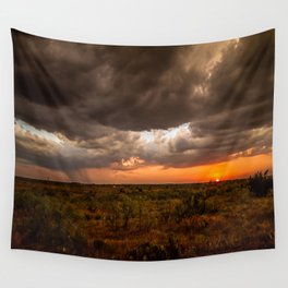 West Texas Sunset - Colorful Landscape After Storms Wall Tapestry