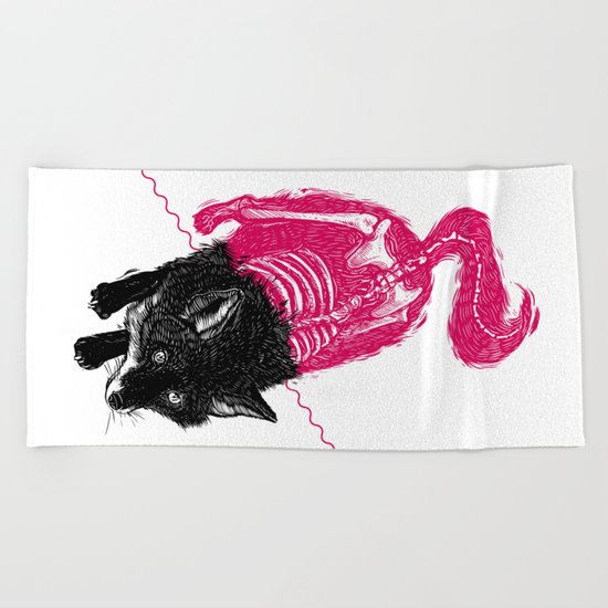 Stripped Fox Beach Towel