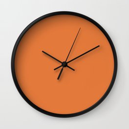 Mid-tone Orange Solid Color Pairs Pantone Orange Peel 16-1359 TCX Wall Clock