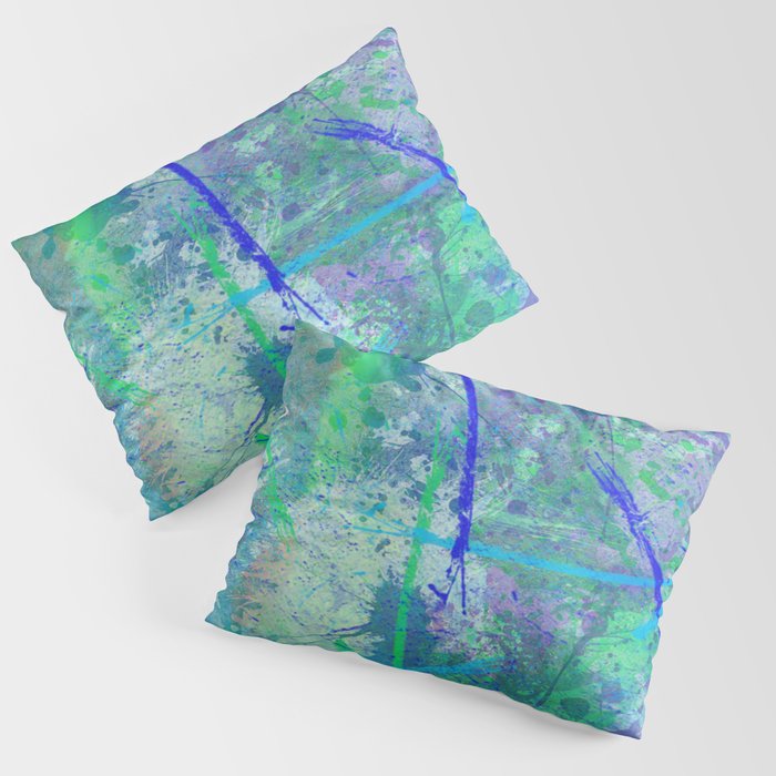 Aquatic Abstract - Blue and Green Pillow Sham