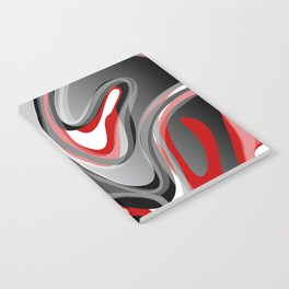 Liquify - Red, Gray, Black, White Notebook