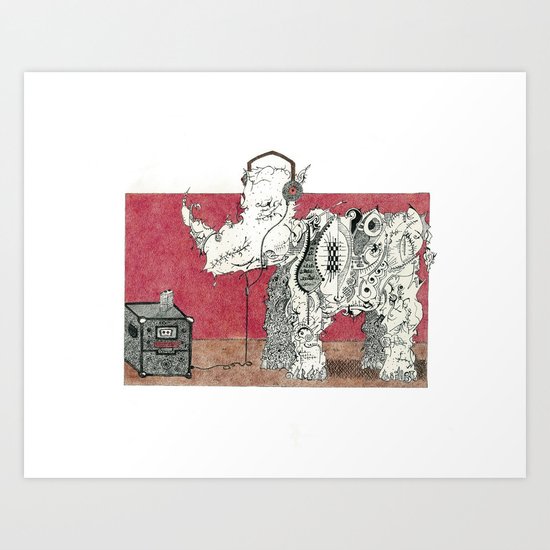 Rock Rhino Art Print